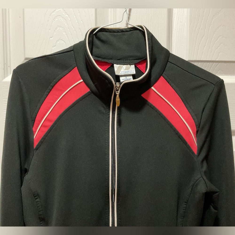 Zip warmup jacket sweatshirt coat pockets S